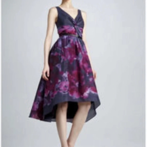 Neiman Marcus Dresses & Skirts - Neiman Marcus x Target Lela Rose watercolor silk new gray dress Sz 6 New w/ Tags